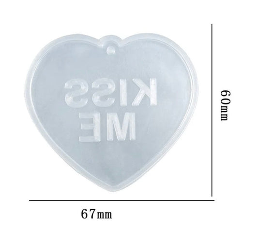 Heart Shaped With Kiss Me Writing Mould