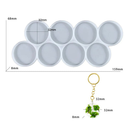 8 Cavity Round Keychain & Pendant Mould