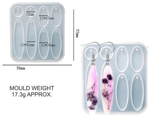 6 Cavity Long Oval Jwellery & Keychain Mould