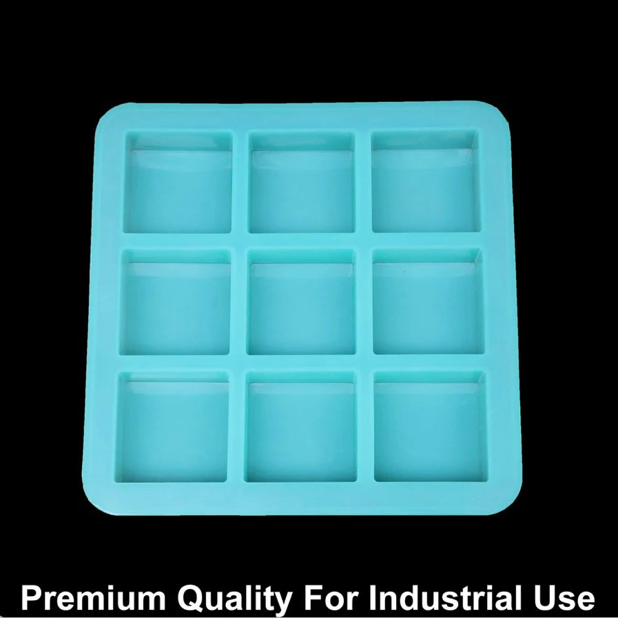9 Cavity Square 75gms Silicon Soap Mould