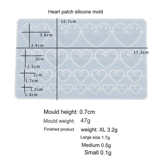 25 Cavity Heart Patch Pendant Mould
