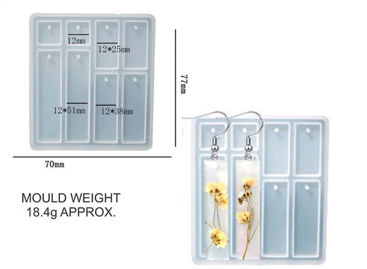 6 Cavity Long Rectangle Jwellery & Keychain Mould