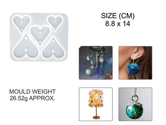 5 Cavity Heart Jwellery & Rakhi Mould