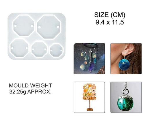 5 Cavity Hexagon Jwellery & Rakhi Mould