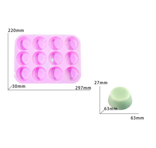 12 Cavity Cup Cake, Soap & Candle Mould