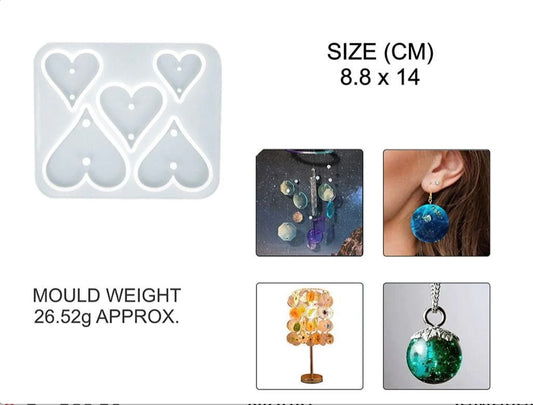 5 Cavity Heart Jwellery & Rakhi Mould