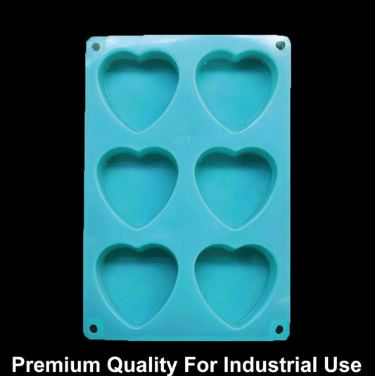 6 Cavity Heart 100gms Silicon Soap Mould