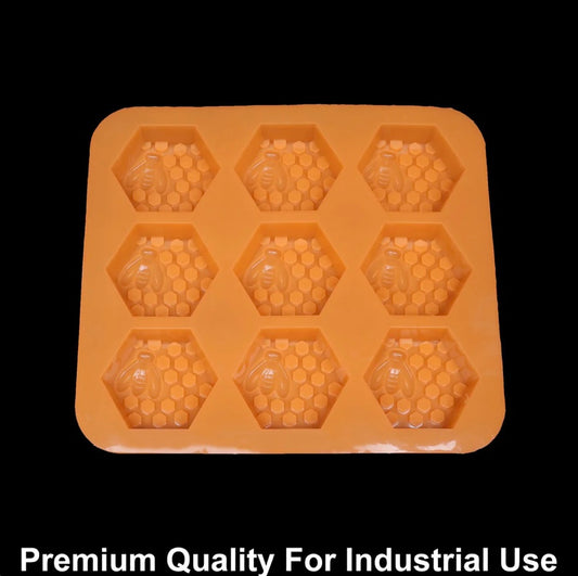 9 Cavity Hexagon Honey Bee 70gms Silicon Soap Mould