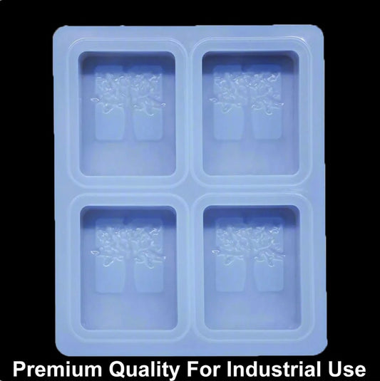 4 Cavity Rectangle Tree Design 125gms Silicon Soap Mould