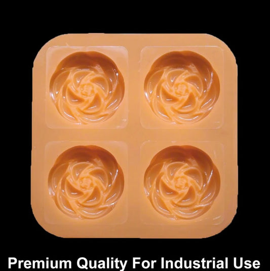 4 Cavity Blooming Rose 70gms Silicon Soap Mould