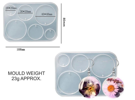 6 Cavity Round Jwellery & Keychain Mould
