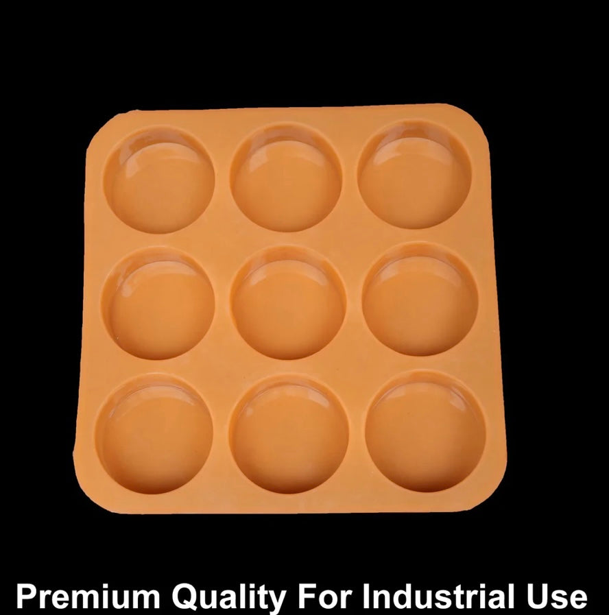 9 Cavity Round 125gms Silicon Soap Mould