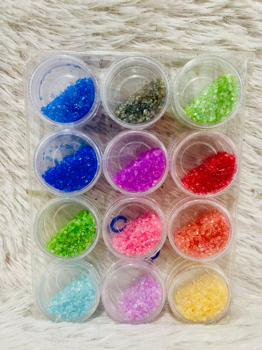 12 in 1 Multi Colour Glass Chips