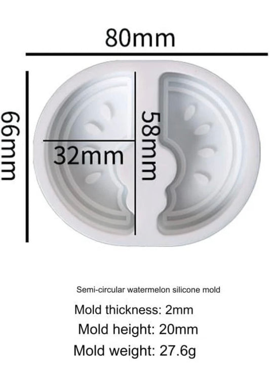 2 Cavity Watermelon Slice Soap & Candle Mould