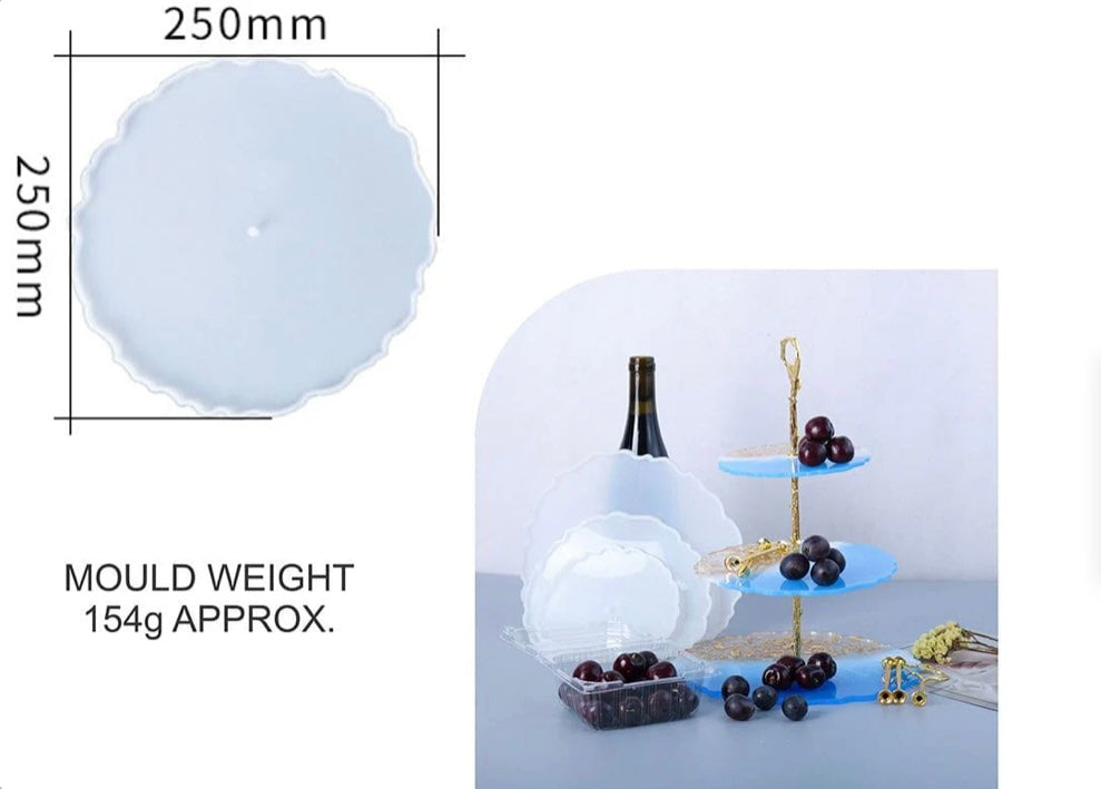 10” Round Agate Clock Dial & Cake Stand Mould