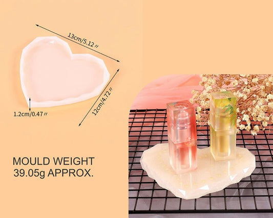 5” Diamond Cut Heart Coaster Mould
