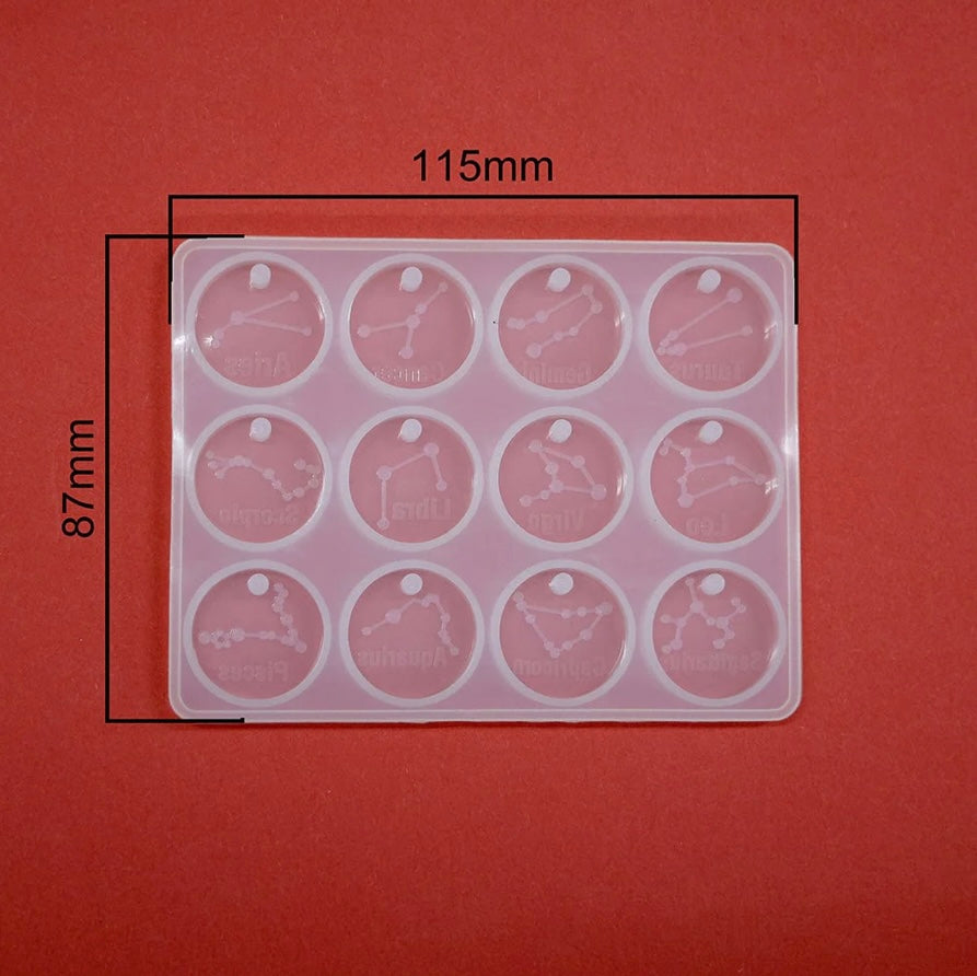 12 Cavity Zodiac Signs Pendant Mould