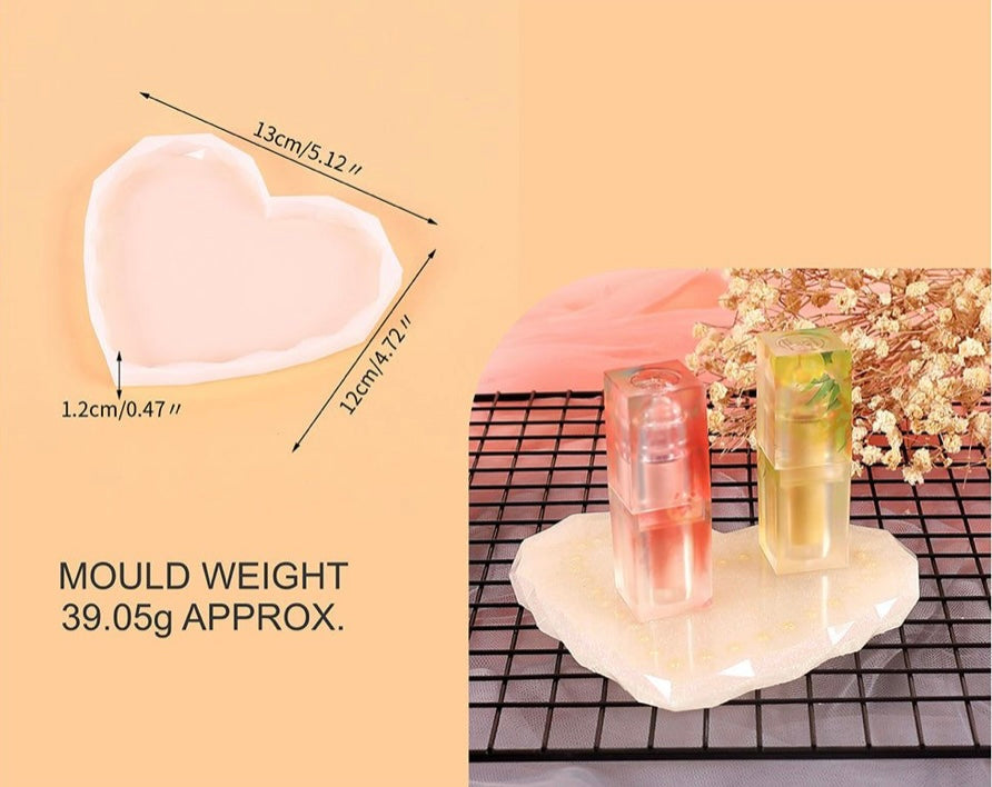 5” Diamond Cut Heart Coaster Mould