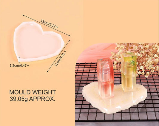 5” Diamond Cut Heart Coaster Mould