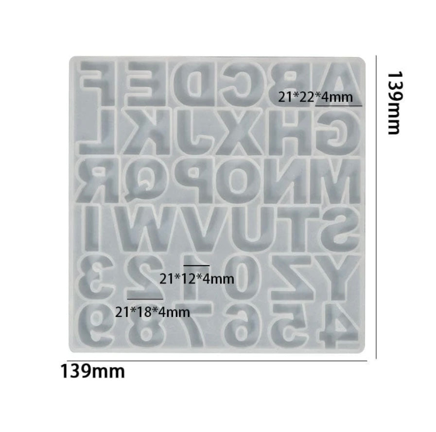 36 Cavity ABCD Alphabet Mosaic Mould For Recasting & Lippan Art