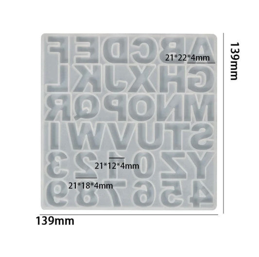 36 Cavity ABCD Alphabet Mosaic Mould For Recasting & Lippan Art