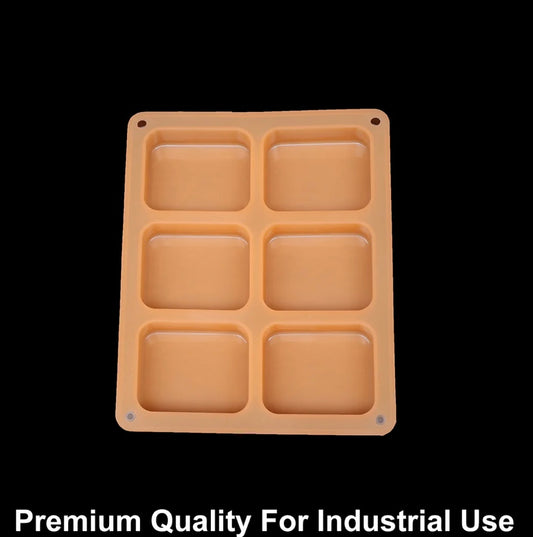 6 Cavity Rectangle 100gms Silicon Soap Mould