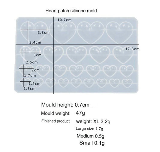 25 Cavity Heart Patch Pendant Mould