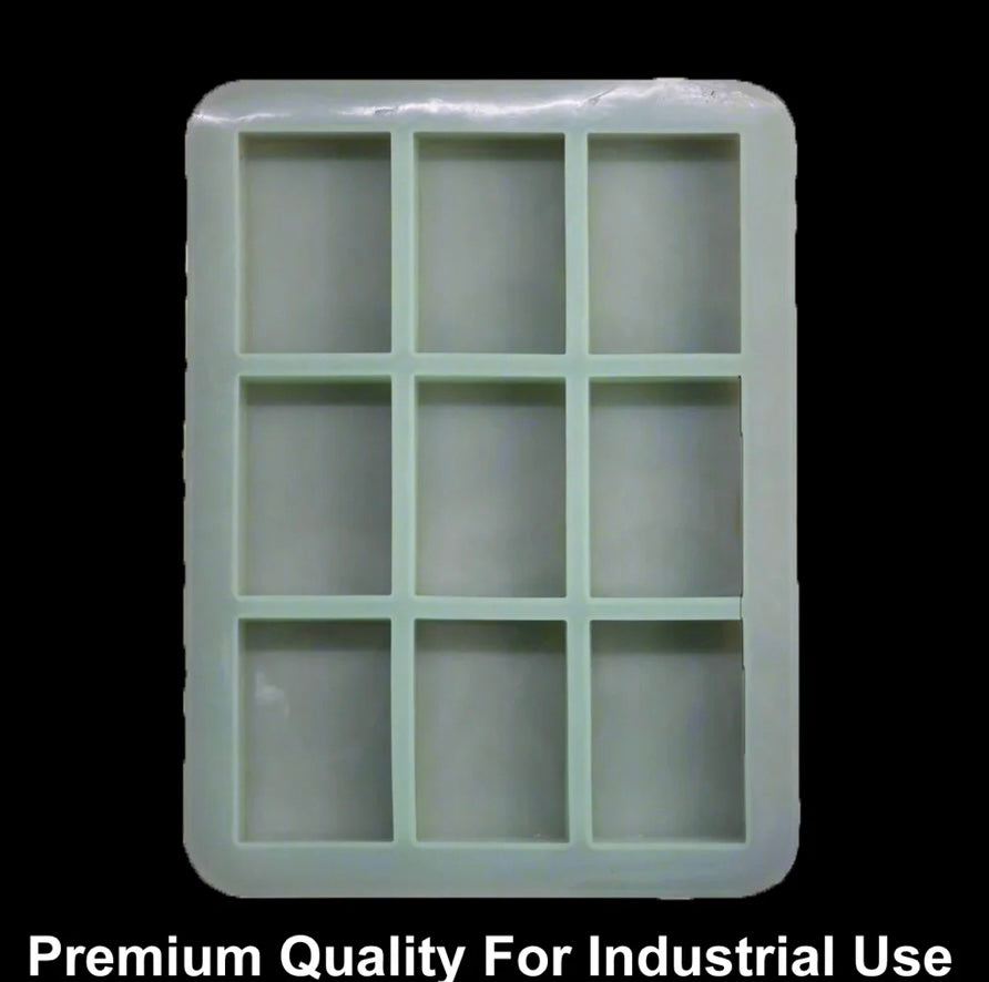 9 Cavity Rectangle 110gms Silicon Soap Mould